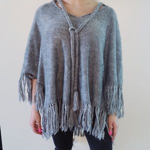 Grey Poncho Sweater